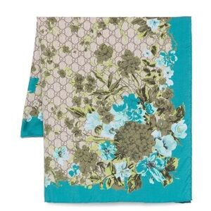 Gucci Floral GG-pattern Silk Scarf